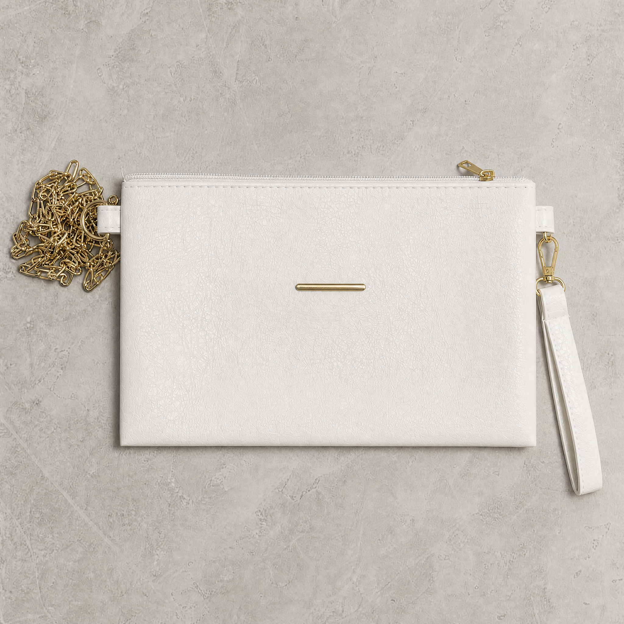 Kadın Zincir Askılı Portföy Çanta - Gold Detaylı Bilek Askılı Clutch Çanta