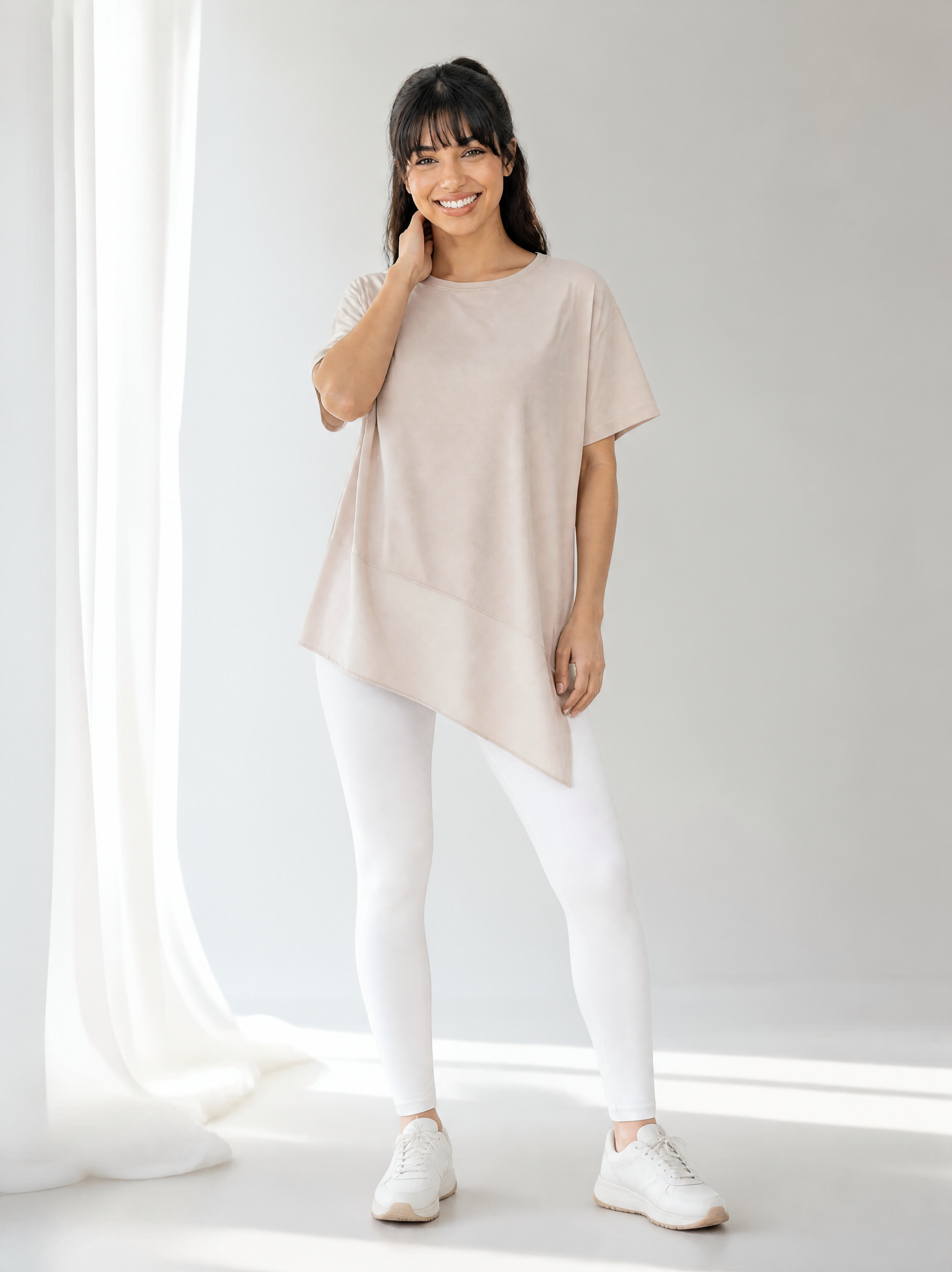 KadınPenye Oversize Tunik - Asimetrik Kesim Salaş Tişört