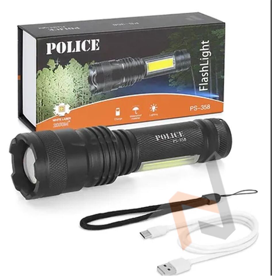 Polıce PS-358  Zoom  Gövdede Işık Şarjlı Led El Feneri