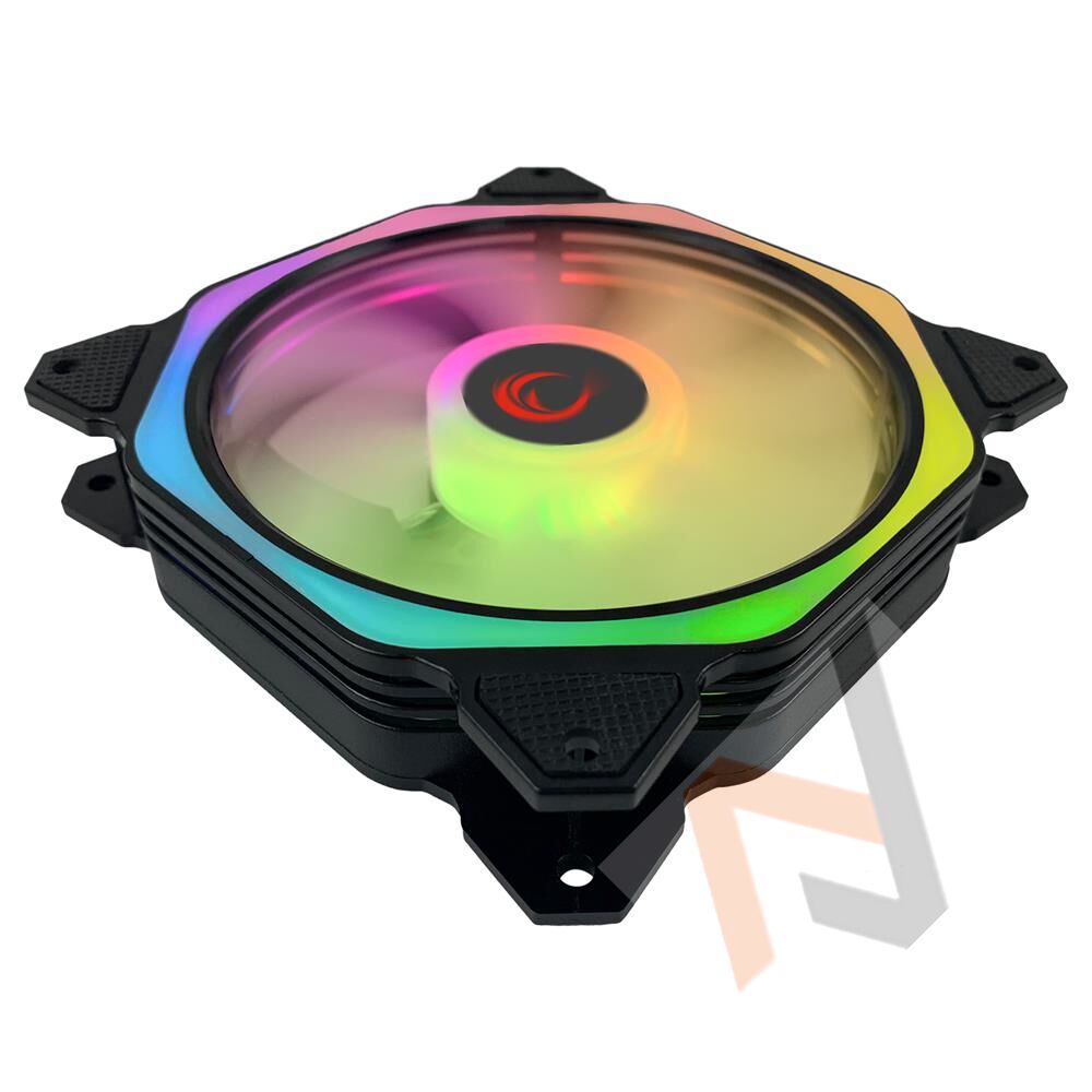 Rampage COOLWIND F1 38CFM 1200RPM 3-12CM ARGB Fan Kontrolcü Hub+Kumandalı 6Pin Siyah Kasa Fan Kiti