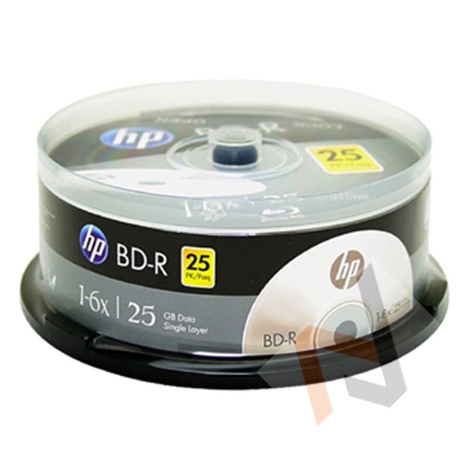 HP Blu-Ray BD-R 6X 25GB 25Li Cake Box Printable