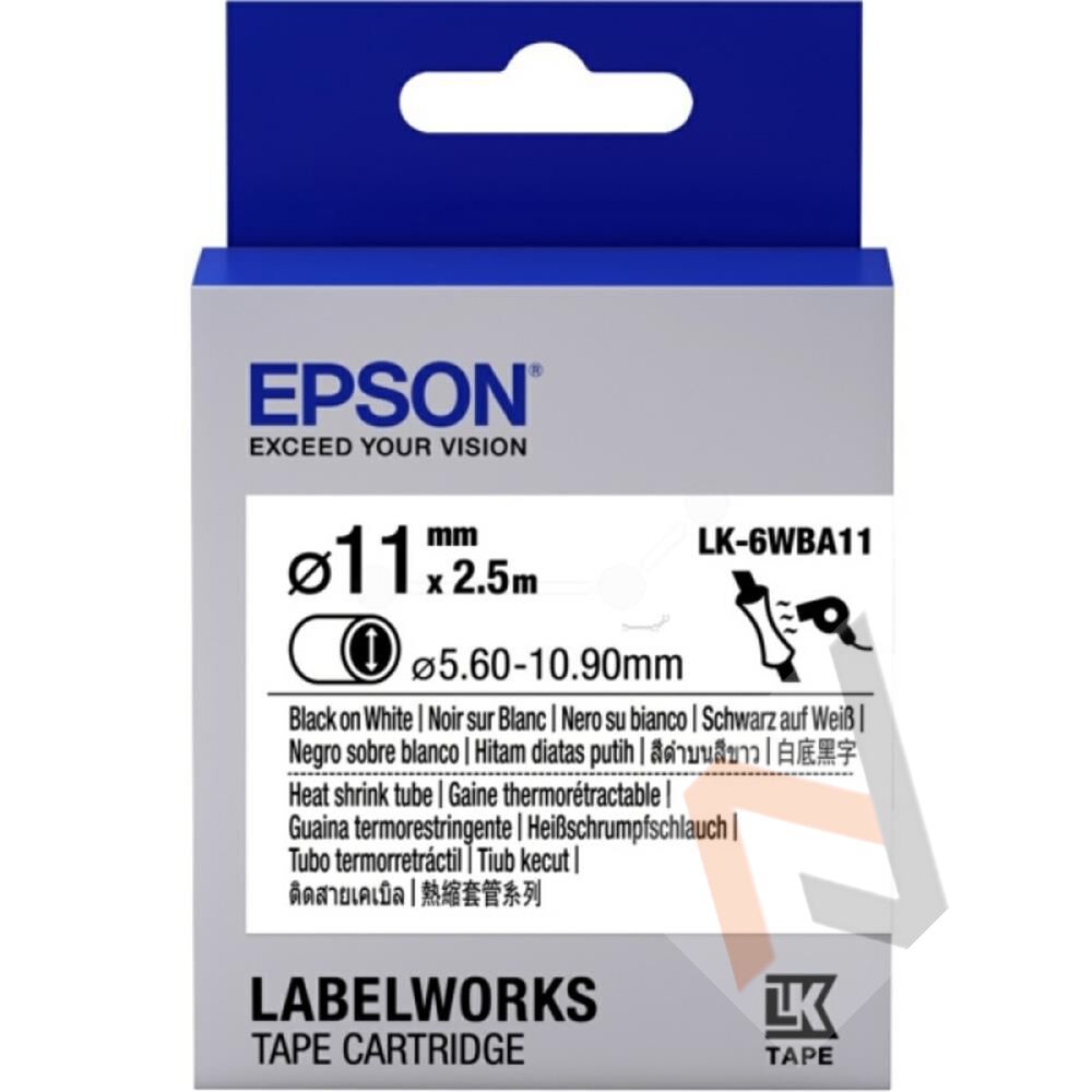 Epson LK-4WBA5 Beyaz Üzeri Siyah Makaron (3-5,7 mm çap) 2,5Metre