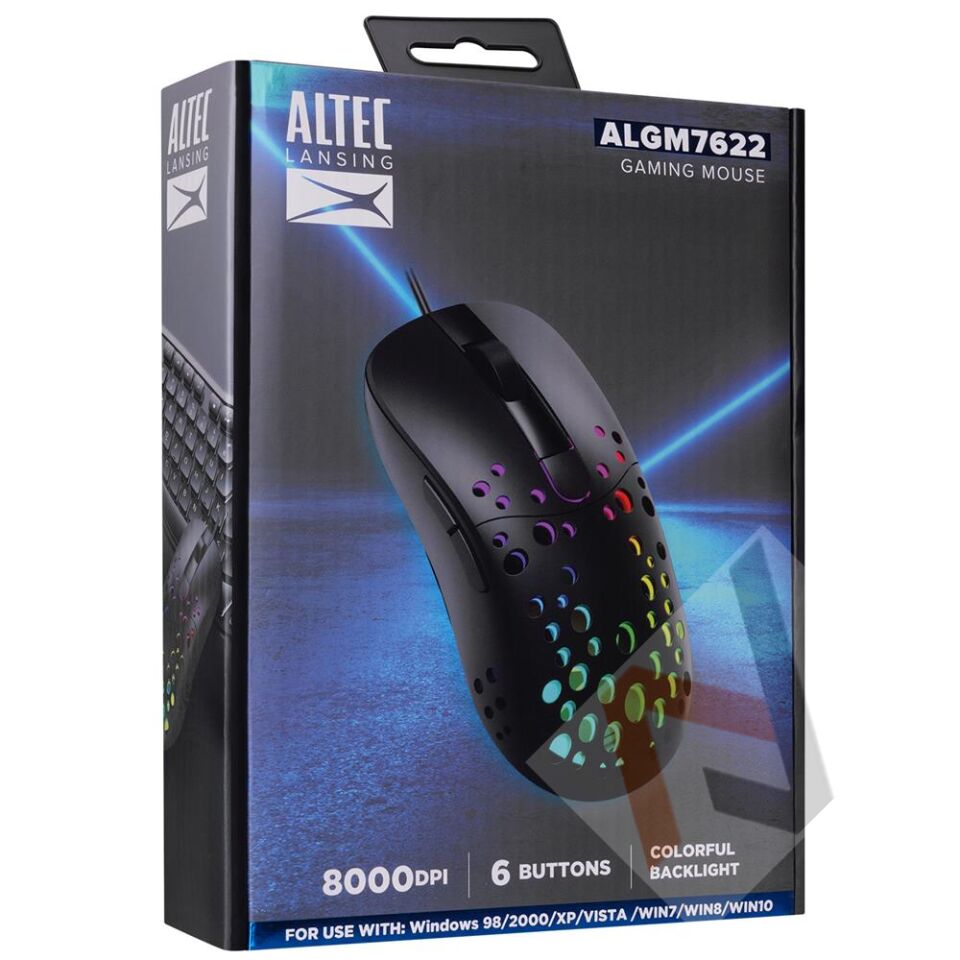 Altec Lansing ALGM7622 Beyaz USB Kablolu 6 Tuşlu Renkli Led Işıklı 8000DPI Gaming Oyuncu Mouse