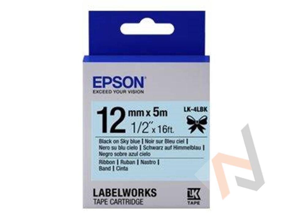 Epson LK-4YBF Floresanlı Sarı Üzeri Siyah 12mm 9Metre Etiket