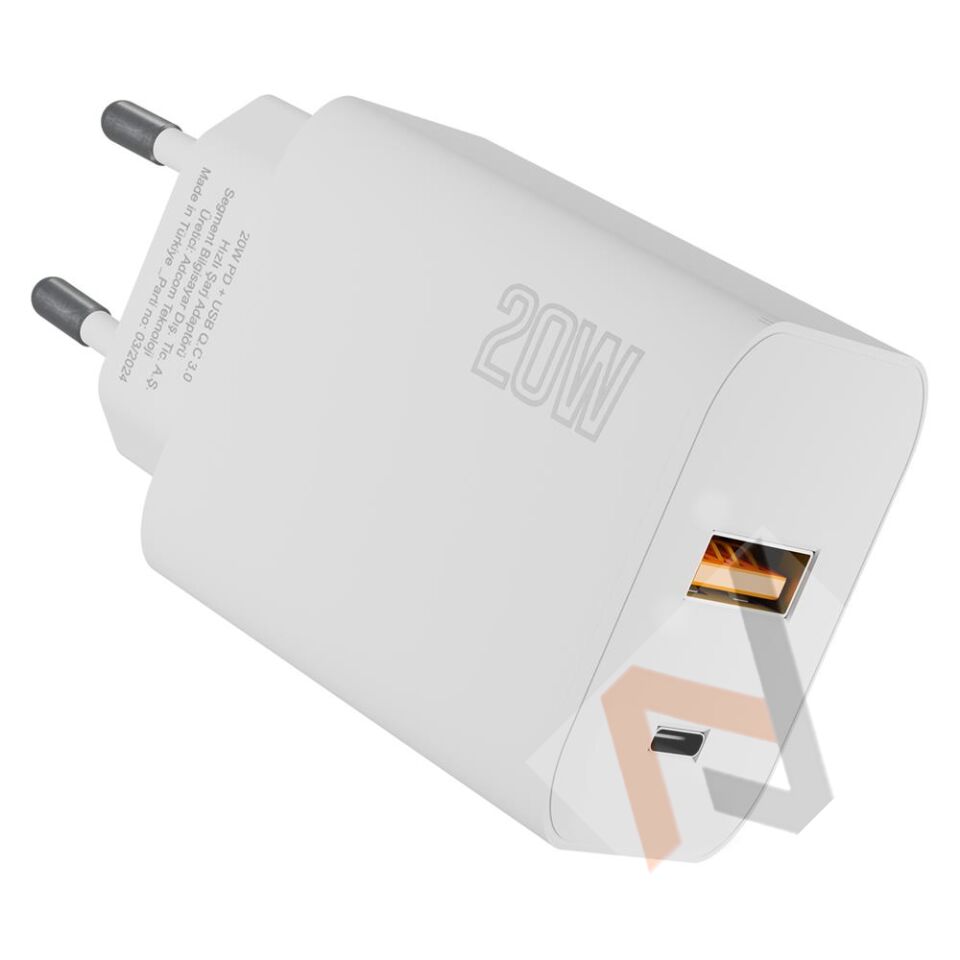 Hytech HY-XE46 Type USB-C 20W PD +USB QC 3.0 Hızlı Ev Şarj Adaptörü