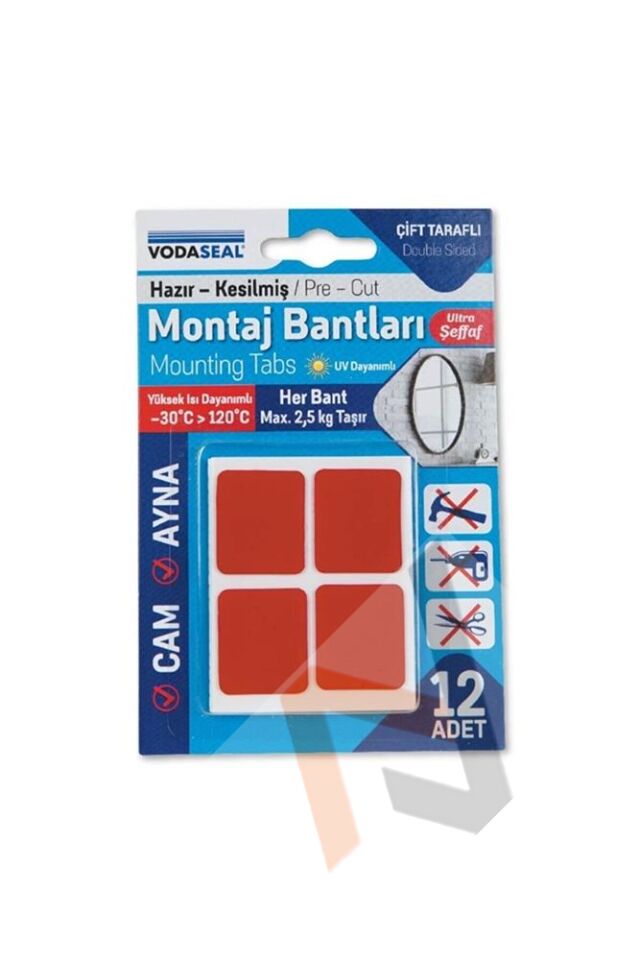 Vodaseal Montoj Bandı Hazır Kesilmiş 12li Şeffaf