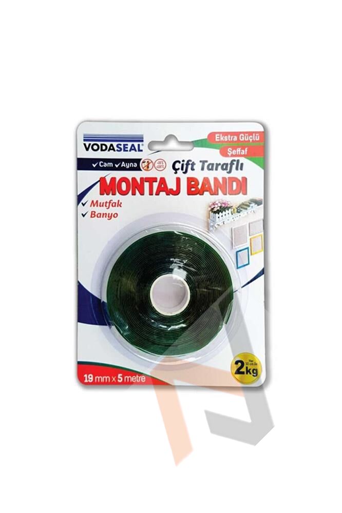 Vodaseal Çift Taraflı Montaj Bandı 19mmX5 Mt Şeffaf Vhb Bandı (Banyo- Mutfak- Cam-Ayna)