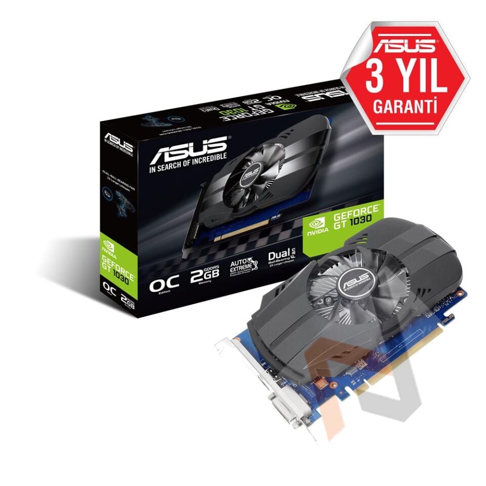 Asus 2Gb PH-GT1030-O2G Gddr5 6008Mhz 64-Bit Dvı-Hdmı (PH-GT1030-O2G) Ekran Kartı