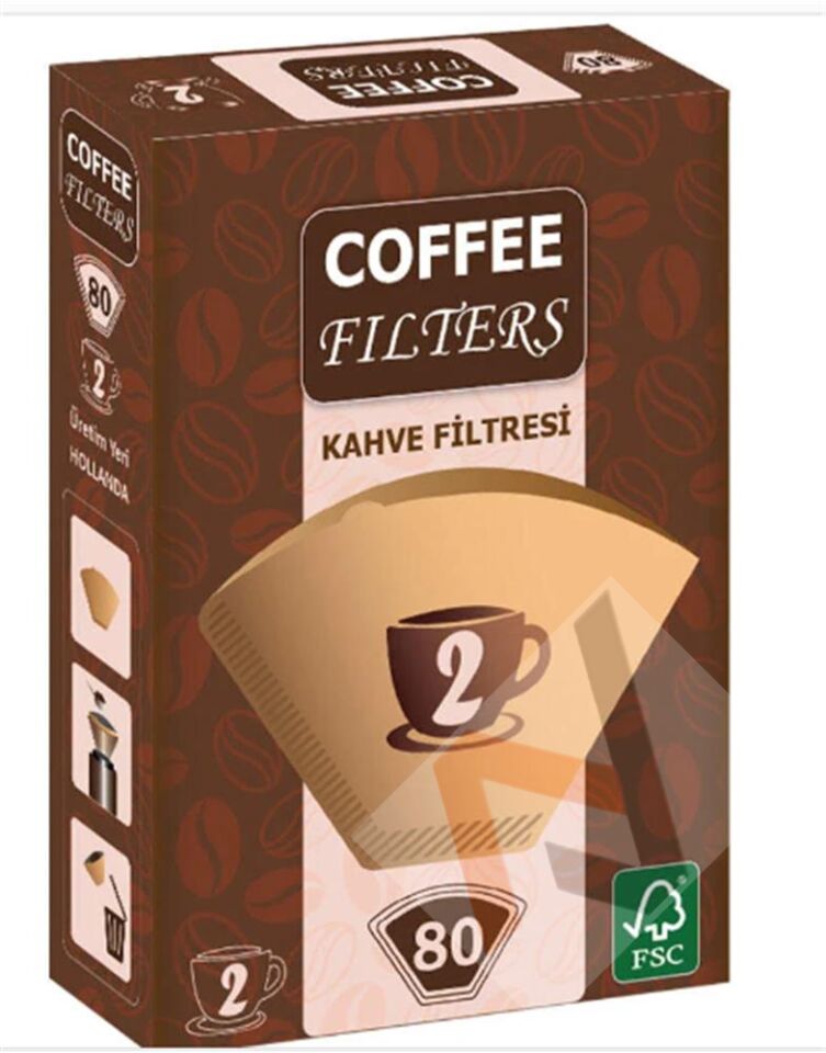 Coffee Filters Filtre Kahve Kağıdı 1x4 2 Numara 80li