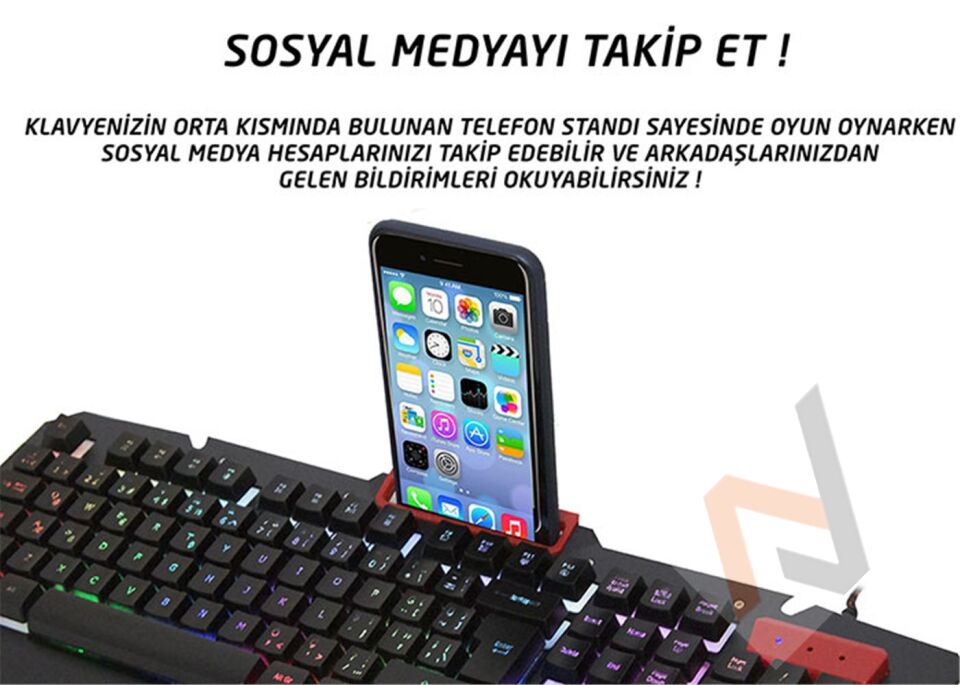 Everest KB-R800 METAFOR USB Gökkuşağı Aydınlatmalı Q Metal Yüzey Gaming Oyuncu Klavyesi