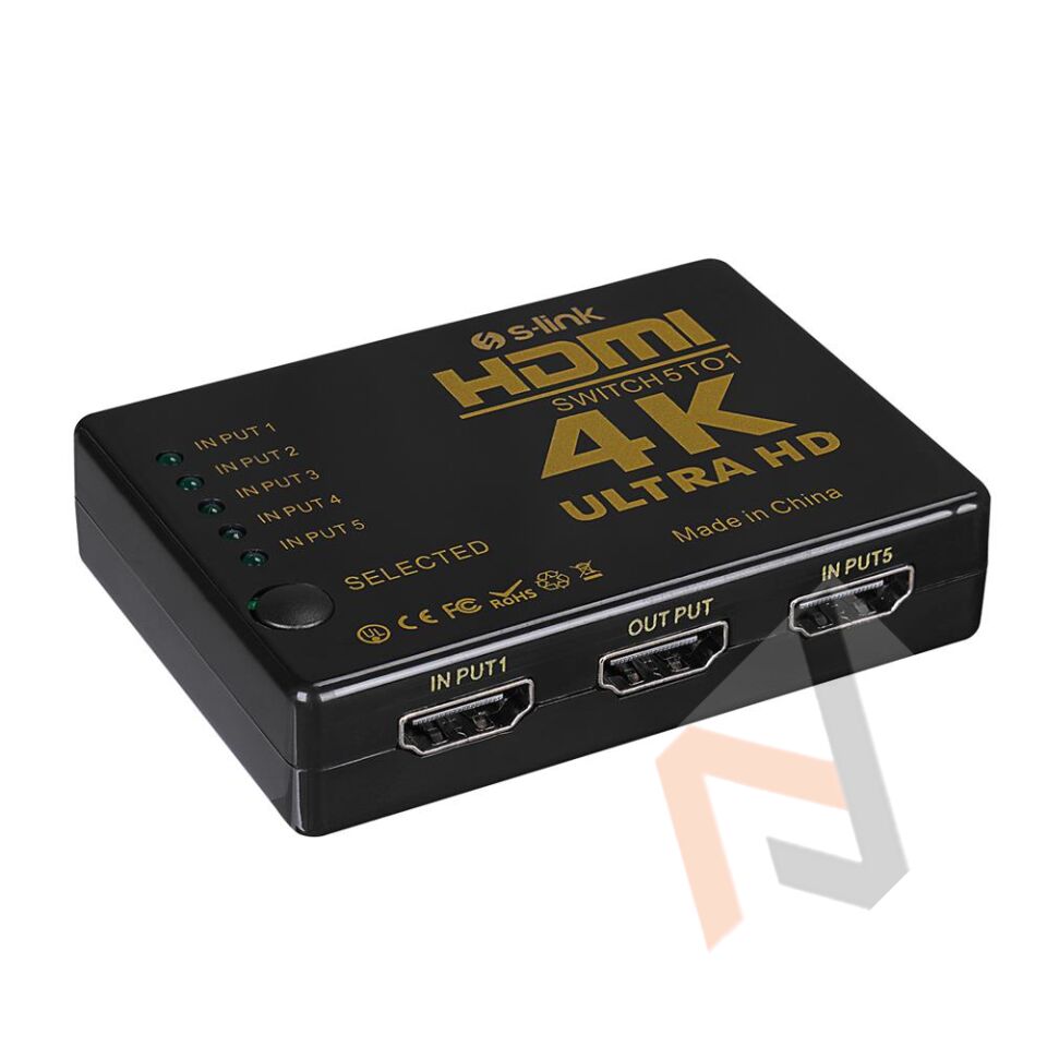 S-link SL-HSW75 HDMI 5in1 Otomatik 5Li Metal Switch