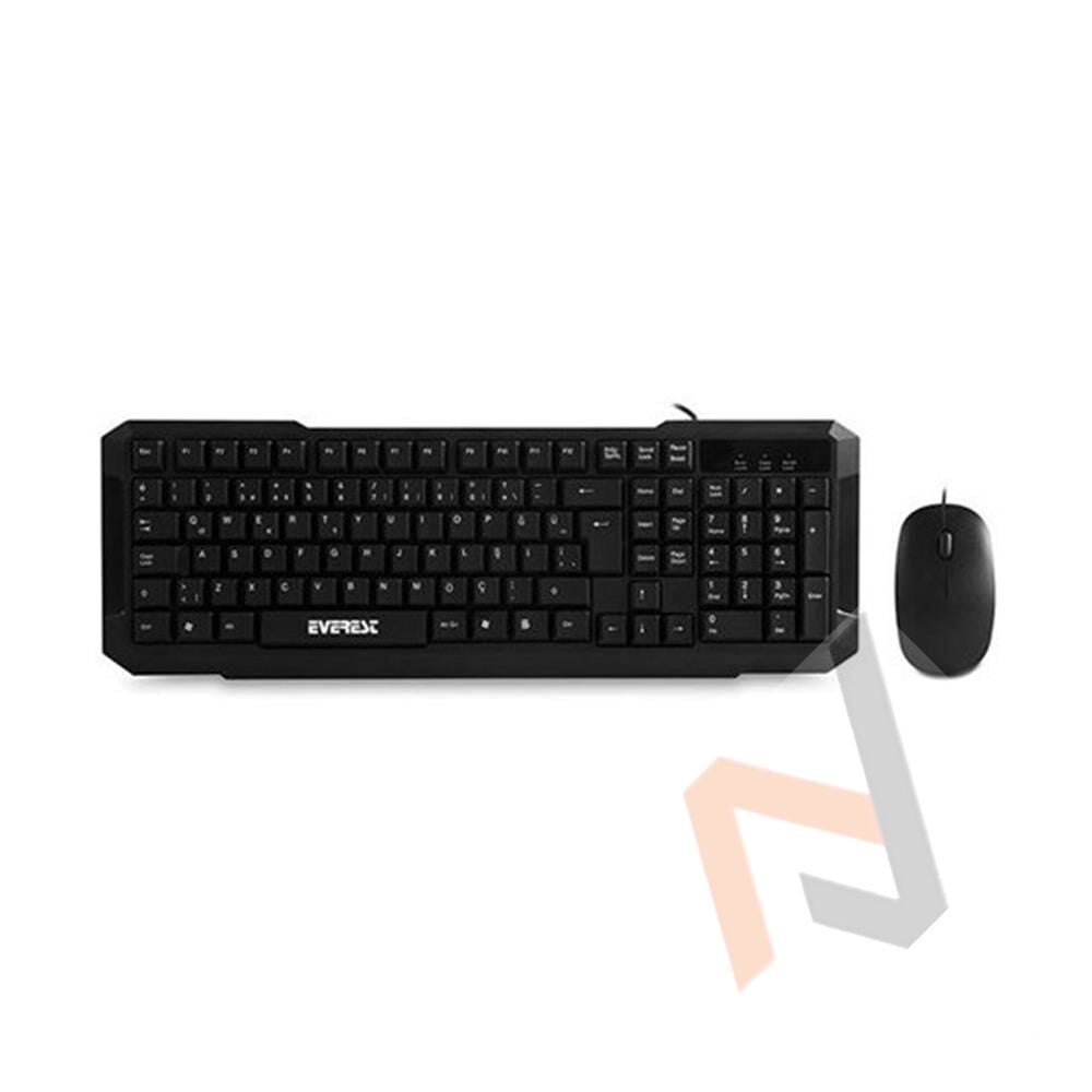 Everest KM-515 Siyah Usb Q Standart Klavye + Mouse Kablolu