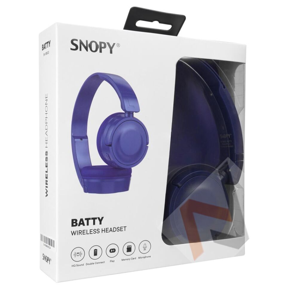 Snopy SN-XBK33 BATTY Mavi TF Kart Özellikli Bluetooth Kulaklık