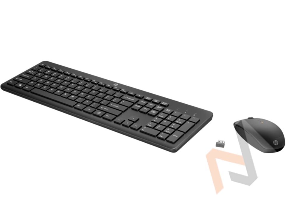 HP 230 18H24AA Kablosuz Klavye+ Mouse Set 2.4Ghz (2 x AAA keyboard; 1 x AA Mouse) Siyah