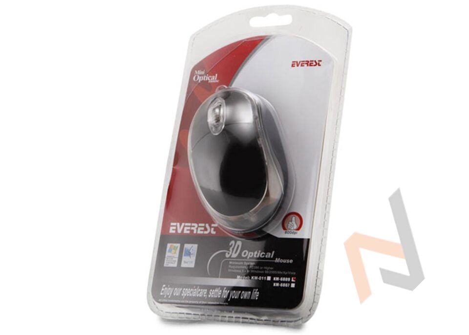 Everest KM-6809 Usb Siyah Işıklı Optik Mouse