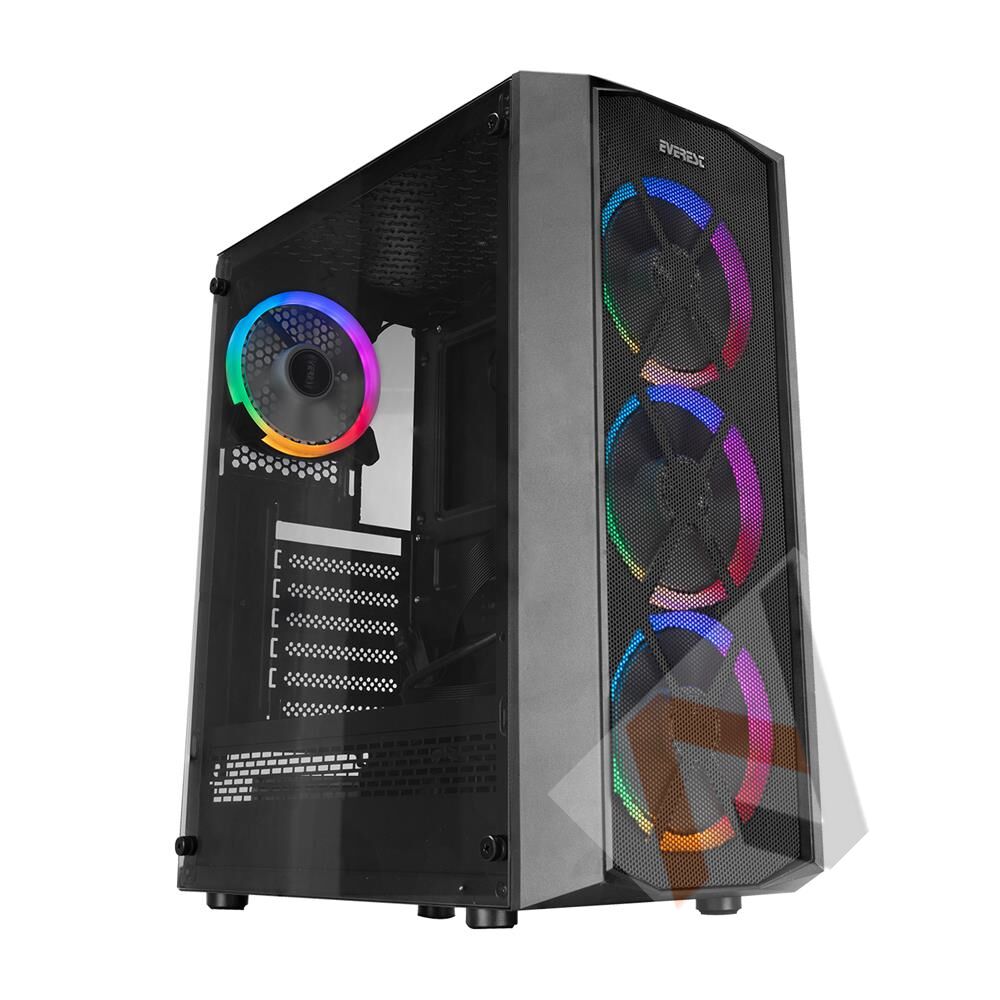 Everest FLAT MESH 4-12cm RGB Fan Tempered Camlı ATX Mid-T Gaming Oyuncu Kasası