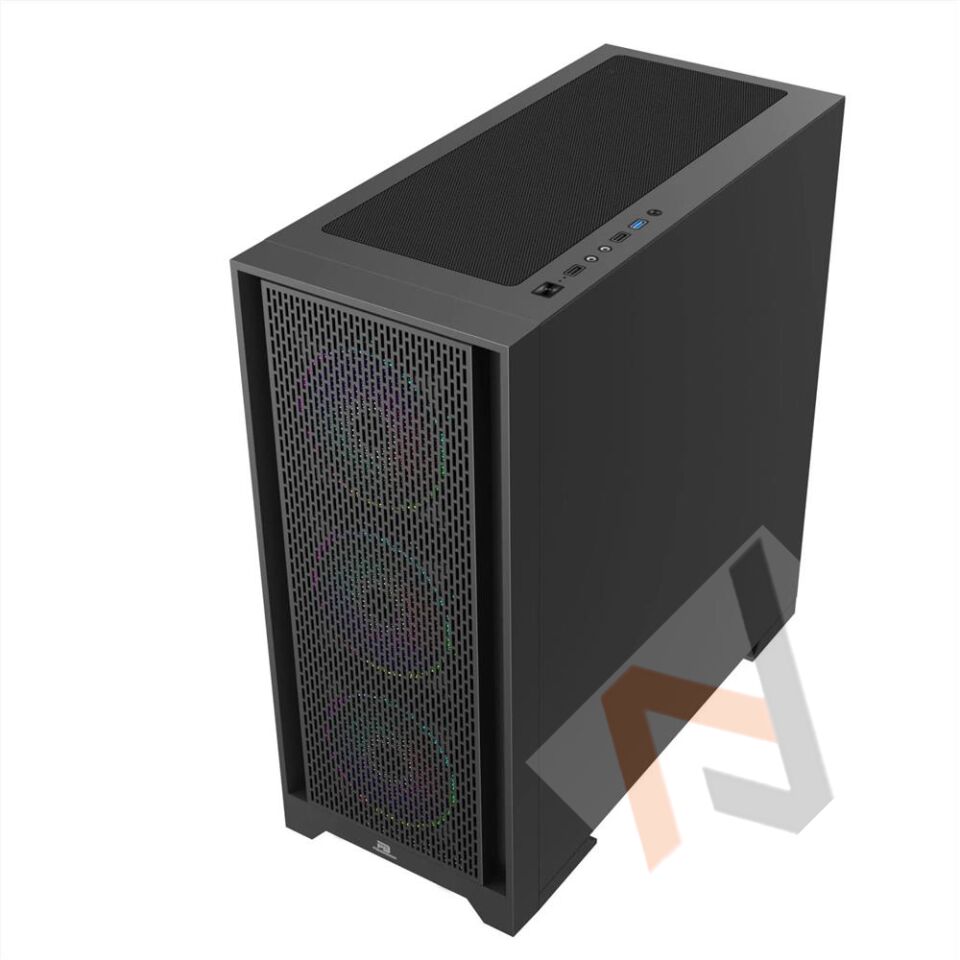 PowerBoost PB-PS5846B 600W ATX USB 3.0 Rainbow Fanlı Mesh Gaming Siyah Kasa