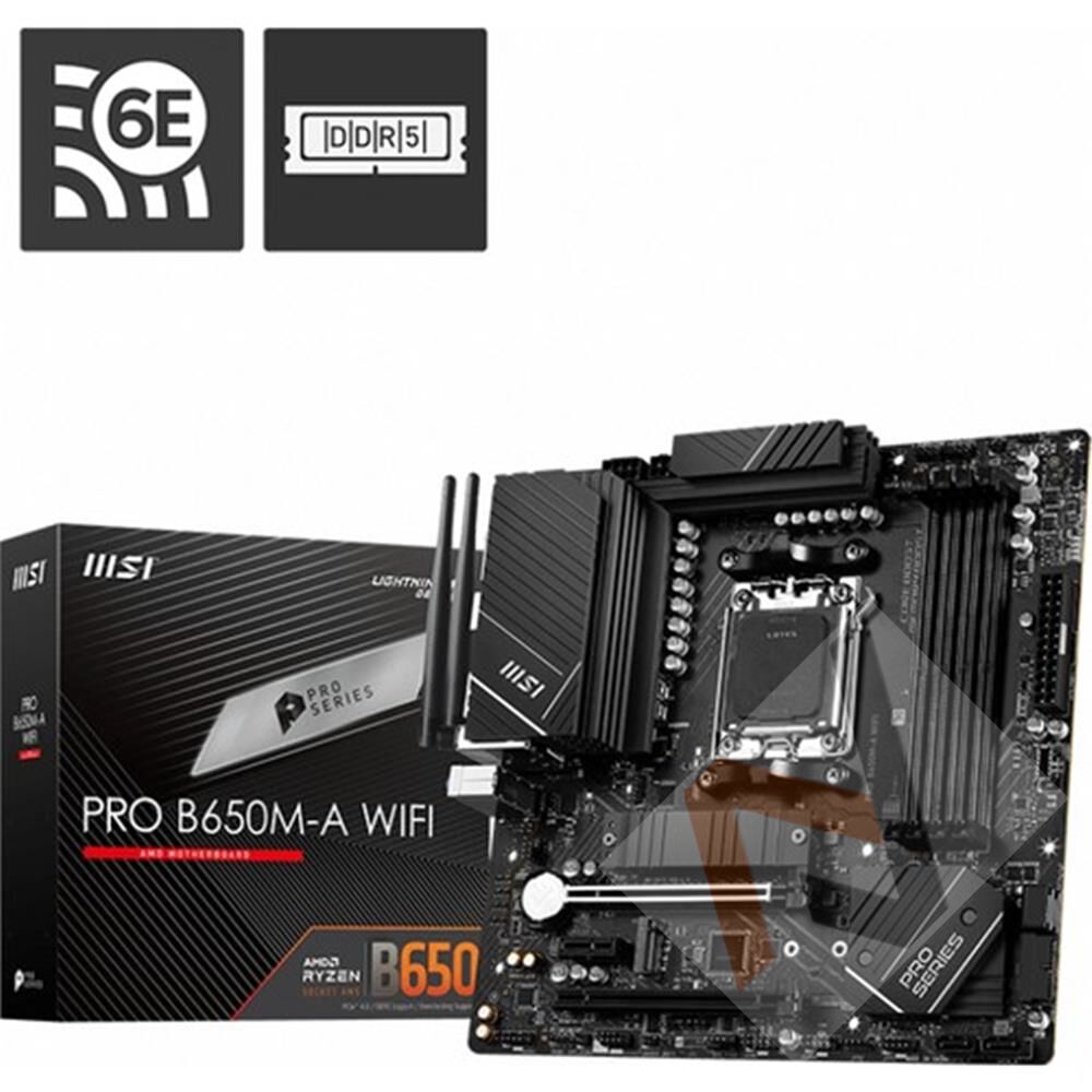 Msı Mb Pro B650M-A Wifi Am5 Ddr5 6400Mhz(Oc) Hdmı Dp M.2 Usb3.2 2.5G Lan Wifi 6E Matx Anakart