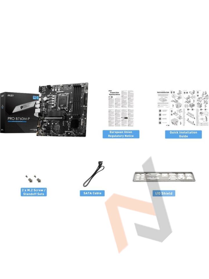 Msı Pro B760M-P SOKET 1700 DDR5 6800(OC) PCI-E M.2 USB3.2 HDMI DP VGA 1x 1G LAN mATX Anakart