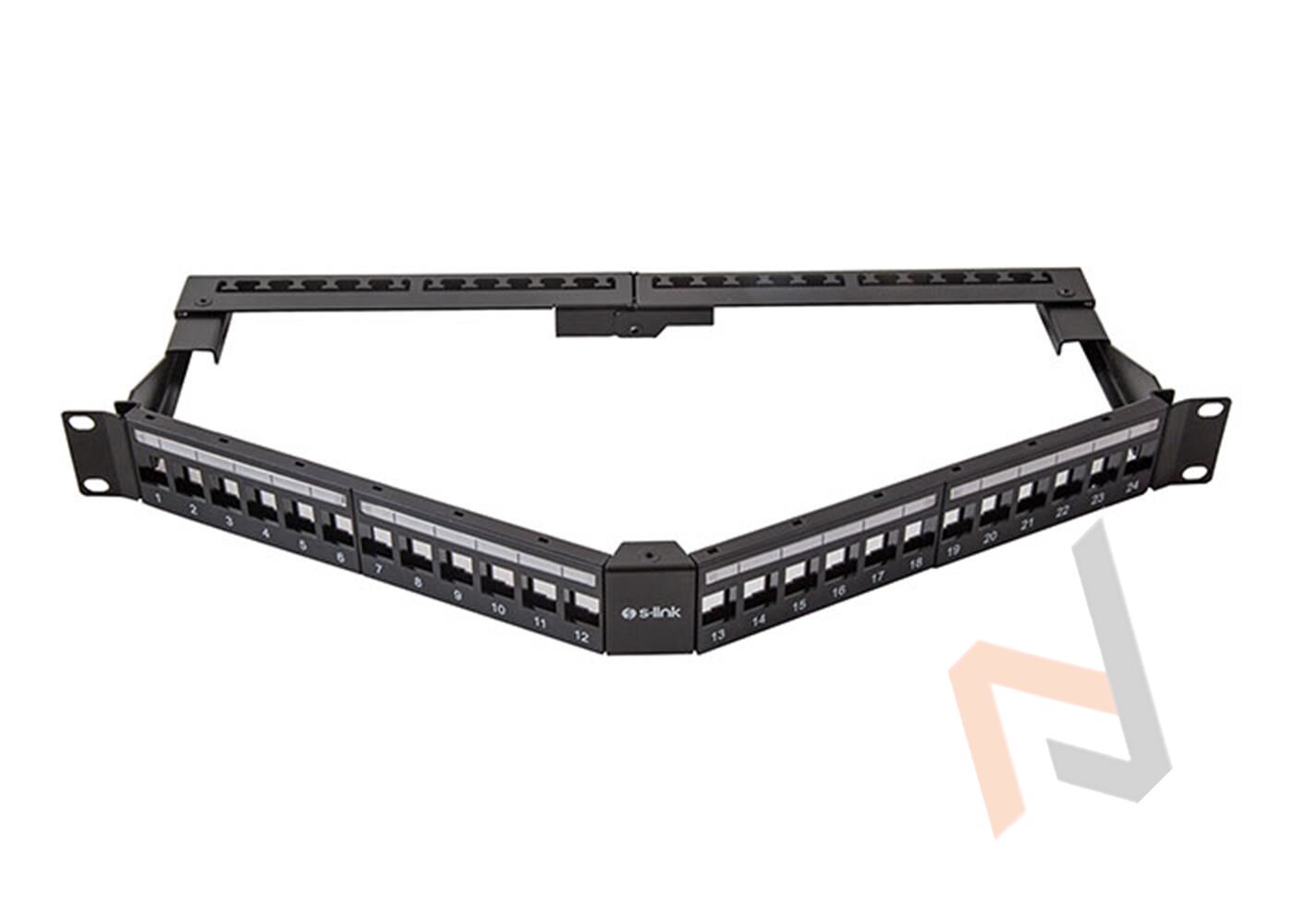 S-link SL-P625 24 lü Kolay Kullanımlı, UTP BOŞ V Şeklinde Patch Panel