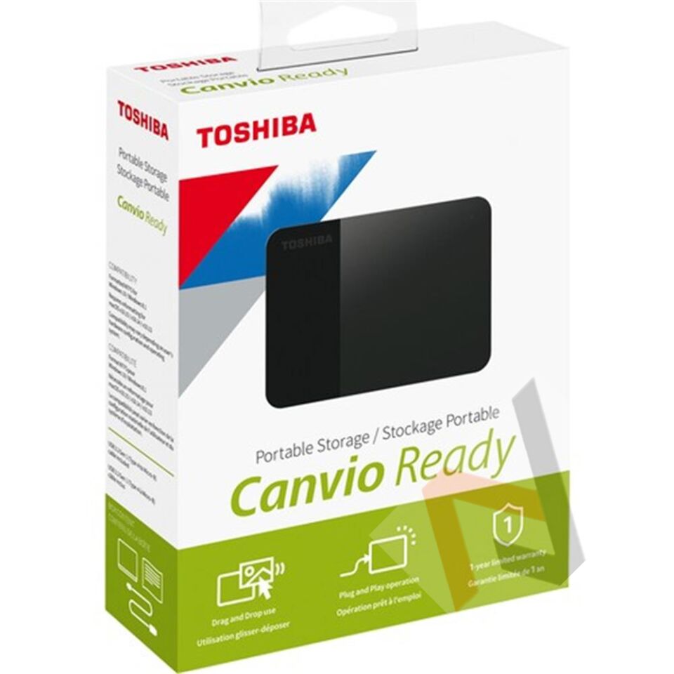 Toshiba 1TB Canvio Ready 2.5'' Gen1 USB 3.2 Harici Harddisk (HDTP310EK3AA)