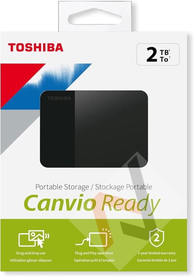 Toshiba 2TB Canvio Ready 2.5'' Gen1 USB 3.2 Harici Harddisk (HDTP320EK3AA)