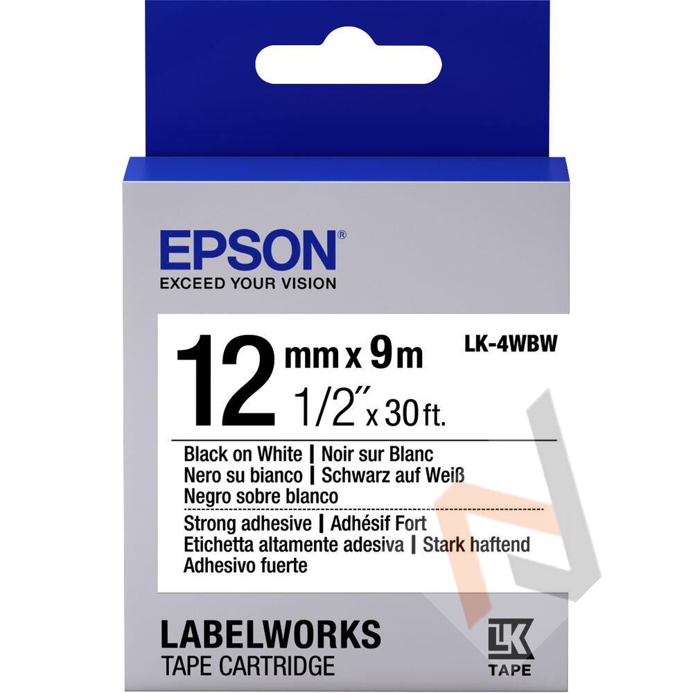 Epson LK-4YBW Güçlü Yapışkanlı Sarı Üzeri Siyah 12mm 9Metre Etiket