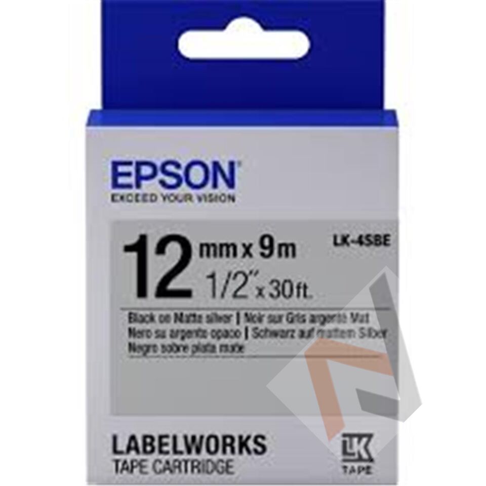 Epson LK-5TBN Şeffaf Üzeri Siyah 18mm 9Metre Etiket